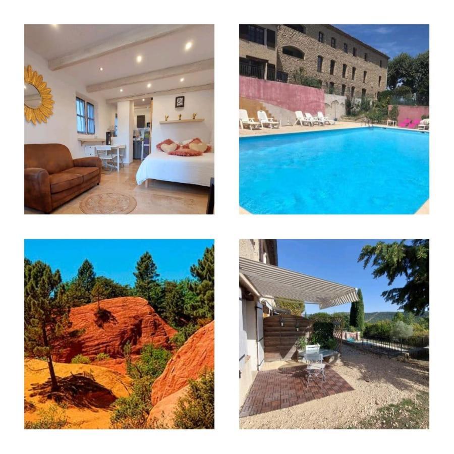 Logement D'Exception Pres Du Colorado Provencal Dans Une Residence Au Calme Avec Piscine Offrant Une Vue Imprenable Sur Le Luberon Depuis Sa Terrasse Viens Exteriér fotografie